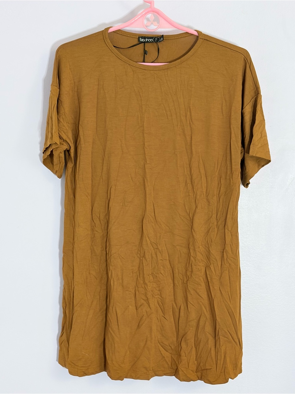 Boohoo petite Mustard Tee Dress